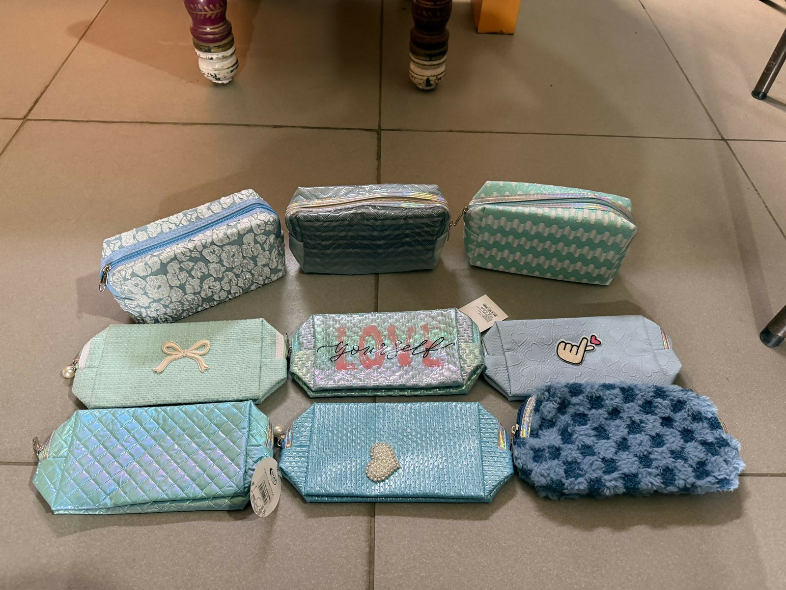 Multipurpose organizer pouch showing spacious interior and zipper
