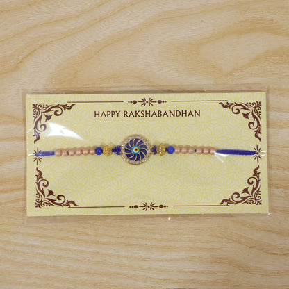 Swirl Enamel Nazar Evil Eye Studded Stylish Beads Designer Rakhi