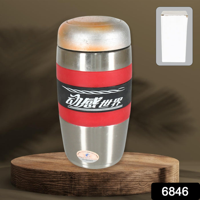 6846 Steel Travel Mug / Tumbler / Cup, Double Walled With Rubber Grip 400ml.