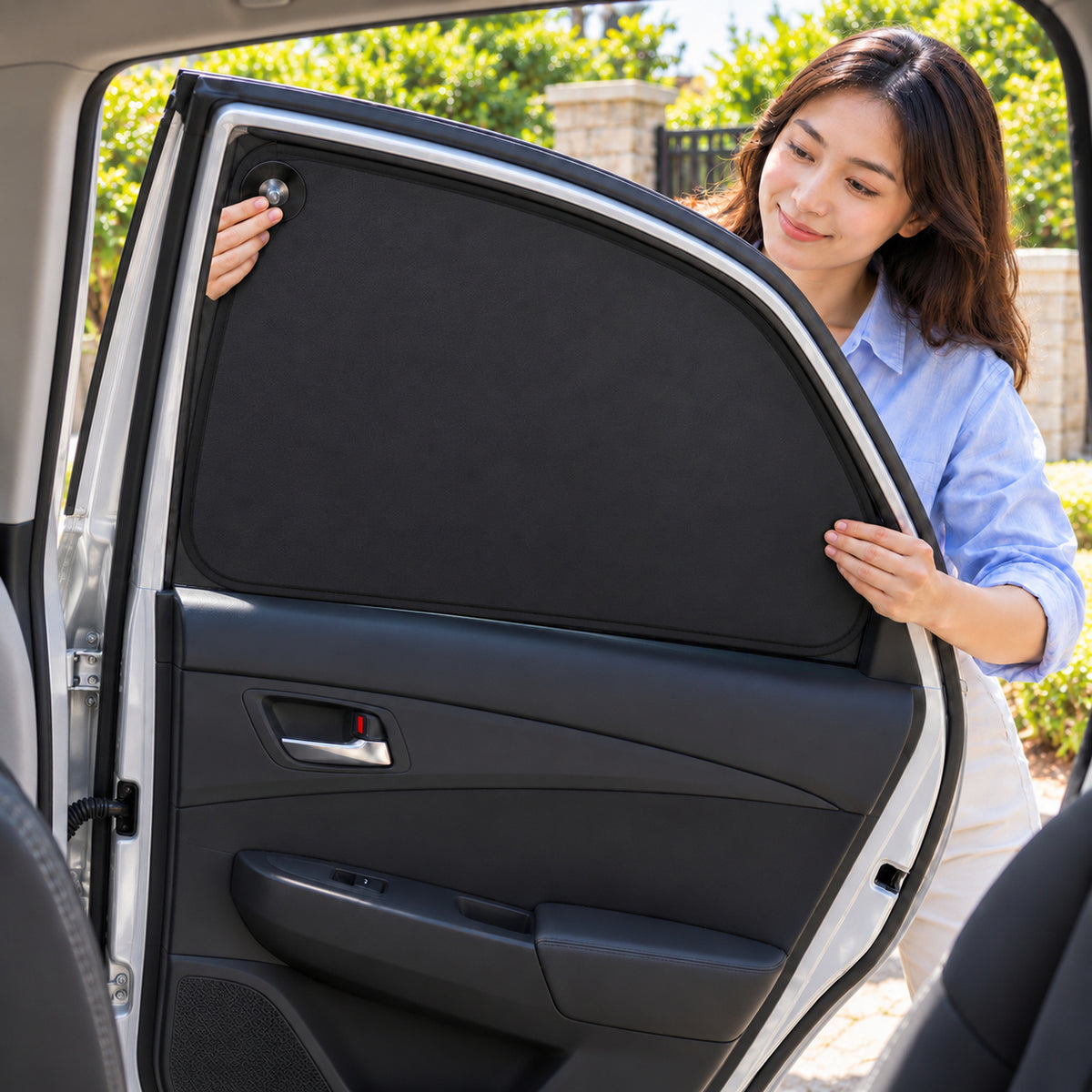 Foldable Black Car Side Window Sunshade for Passenger Window (1 Pc, 48 x 35 cm)