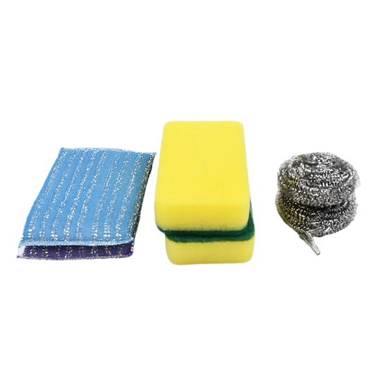 Microfiber Kitchen Cleaning Set - 6-Piece Sponge & Scouring Pad Collection