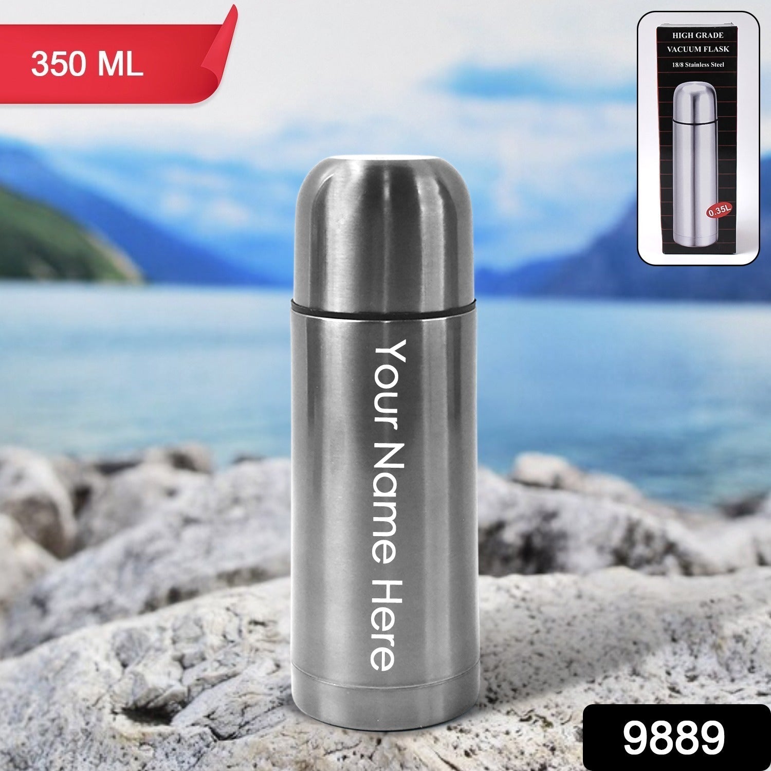 Customize Stainless Steel  Hot And Cold Water Bottle With Push-down Lid (350ml)