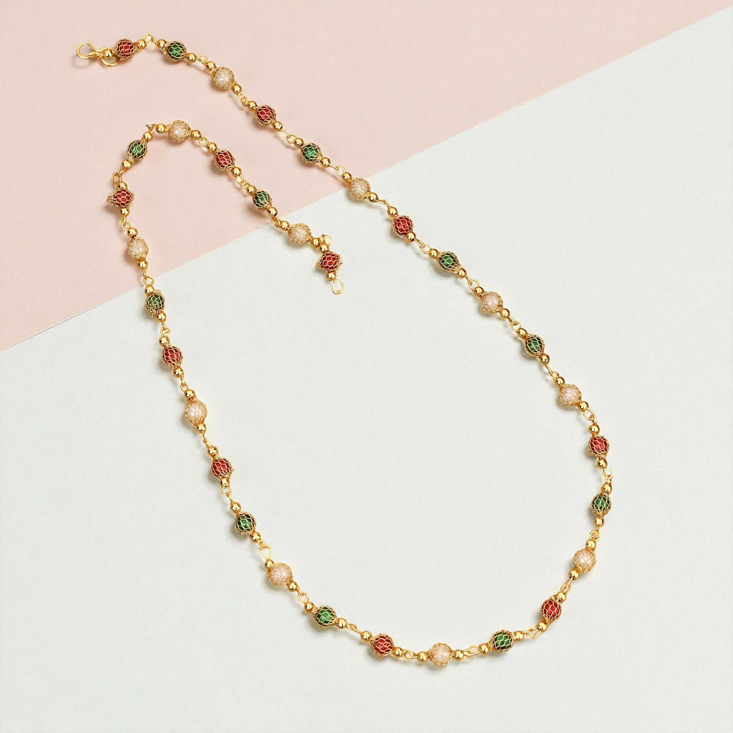 Gold-Toned Pave AD Tassel mala