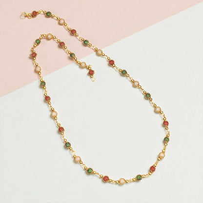 Gold-Toned Pave AD Tassel mala