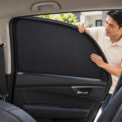 Foldable Black Car Side Window Sunshade for Passenger Window (1 Pc, 48 x 35 cm)