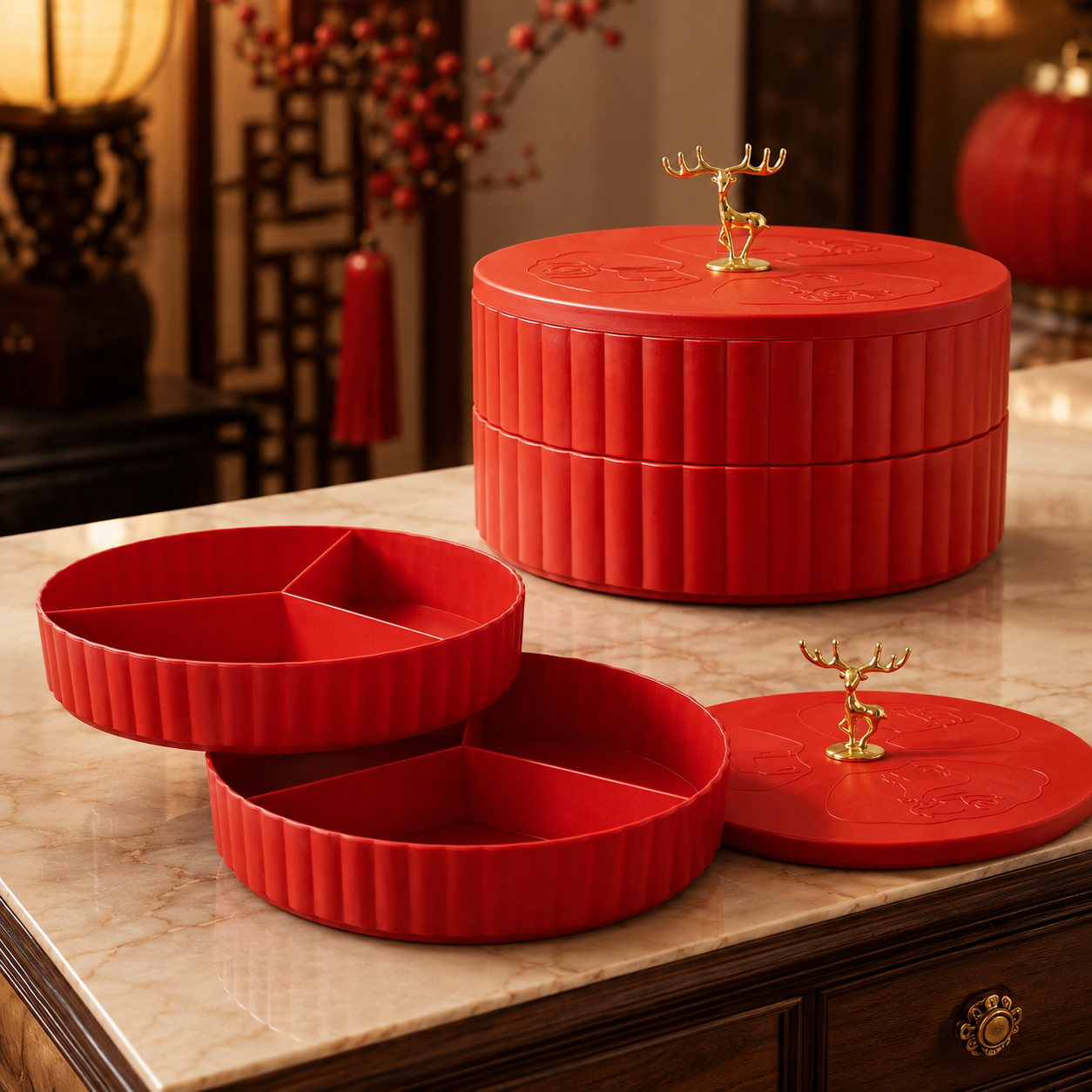 Dry Fruit Serving Tray – 2 Layer Multipurpose Snack Organizer