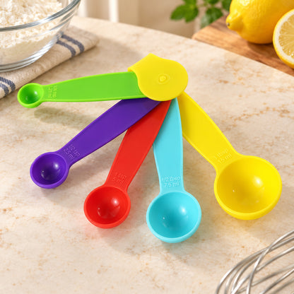 Plastic Measuring Spoons Set – 5 Pcs for Baking & Cooking | Bake & Dwell