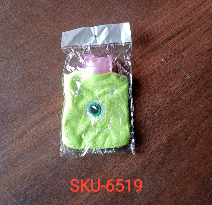 6519 Green one eye monster print small Hot Water Bag with Cover for Pain Relief, Neck, Shoulder Pain and Hand, Feet Warmer, Menstrual Cramps.
