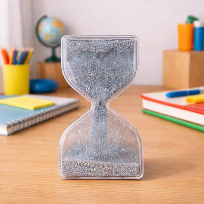 Silver Liquid Sand Timer Hourglass Stress Relief Sensory Toy for Kids