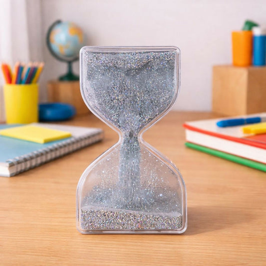 Silver Liquid Sand Timer Hourglass Stress Relief Sensory Toy for Kids
