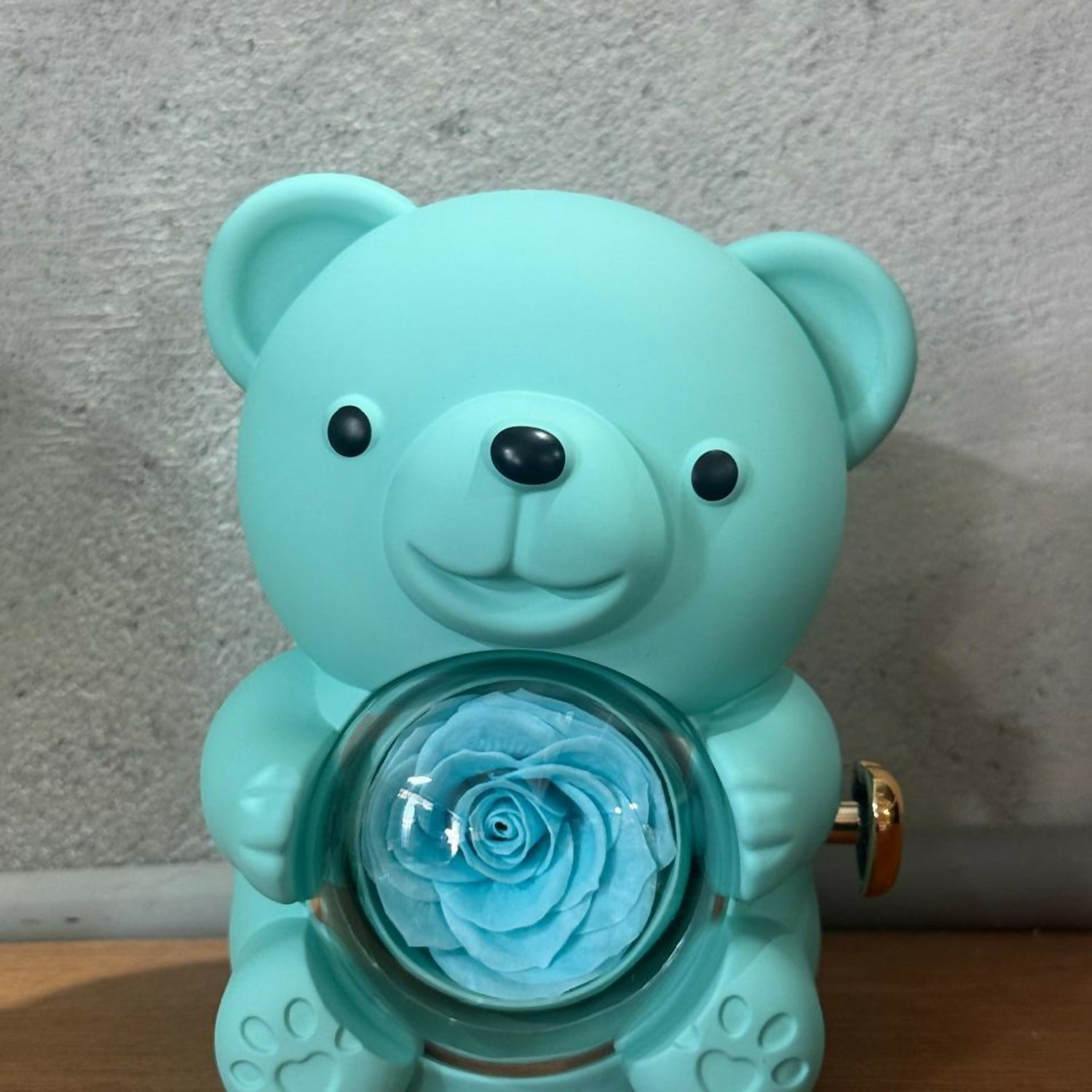 Blue Teddy Bear With Eternal Rose Gift Box | Romantic Love Gift for Her & Couples