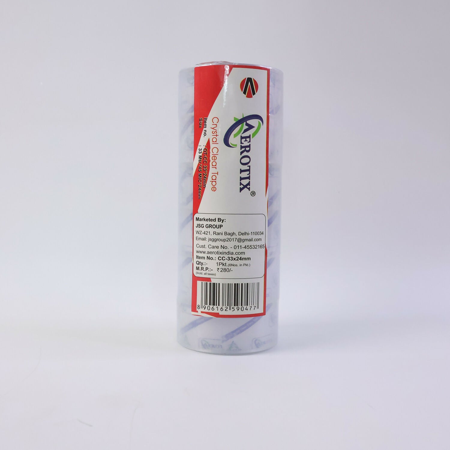 Crystal Clear Cello Tape Transparent Adhesive Packing Tape Rolls (33x18mm/8Pcs)