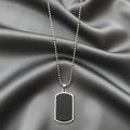 Black Shield Pendant Necklace – Sleek Modern Men's Jewelry