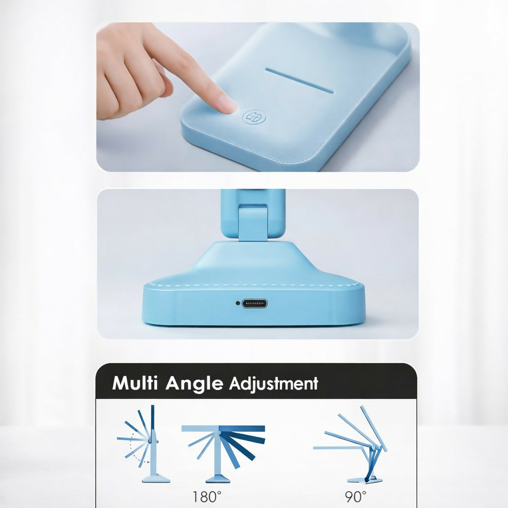 White LED Study Table Lamp with Pen Holder, Touch Control & 3 Light Modes