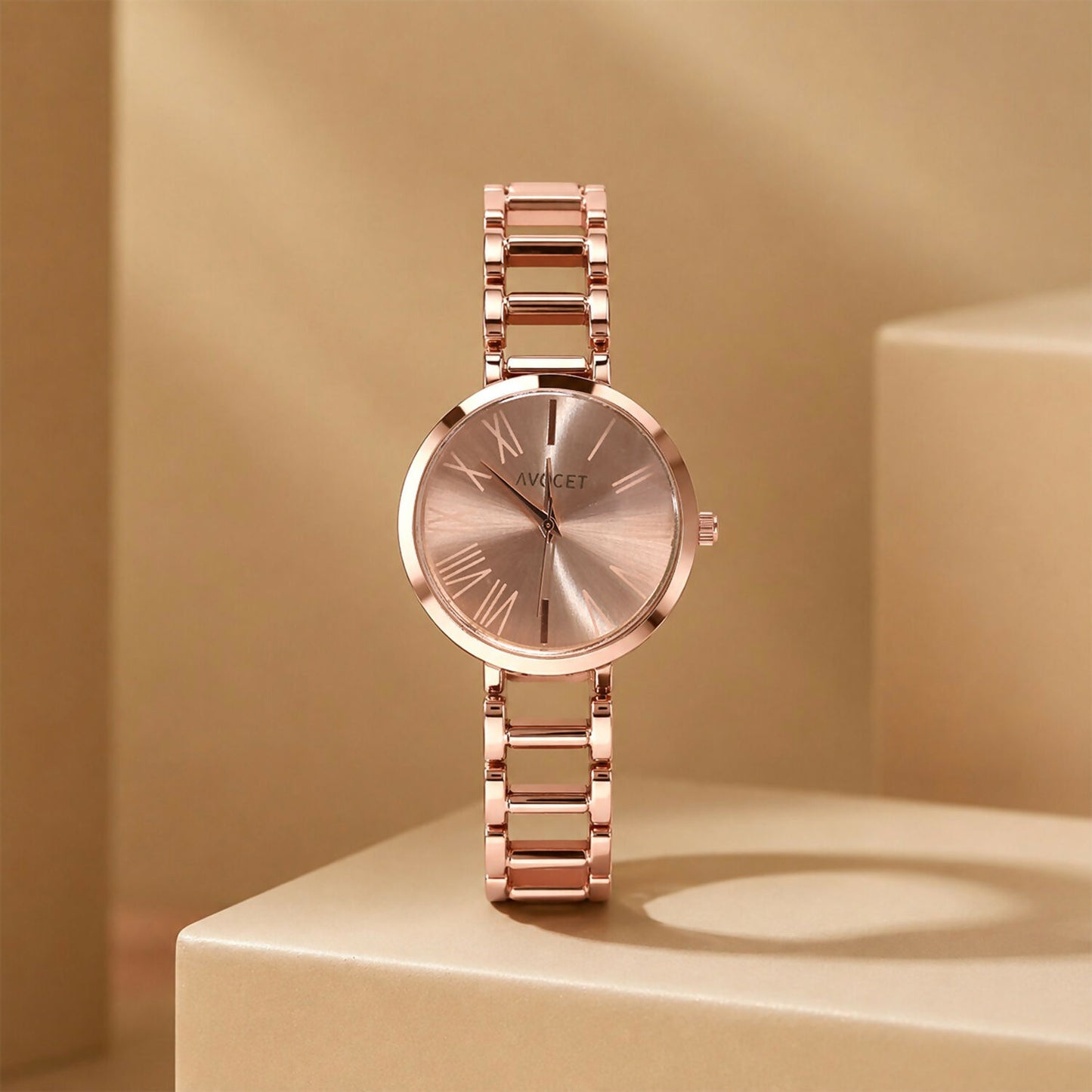 Rose Gold Bracelet Watch side view