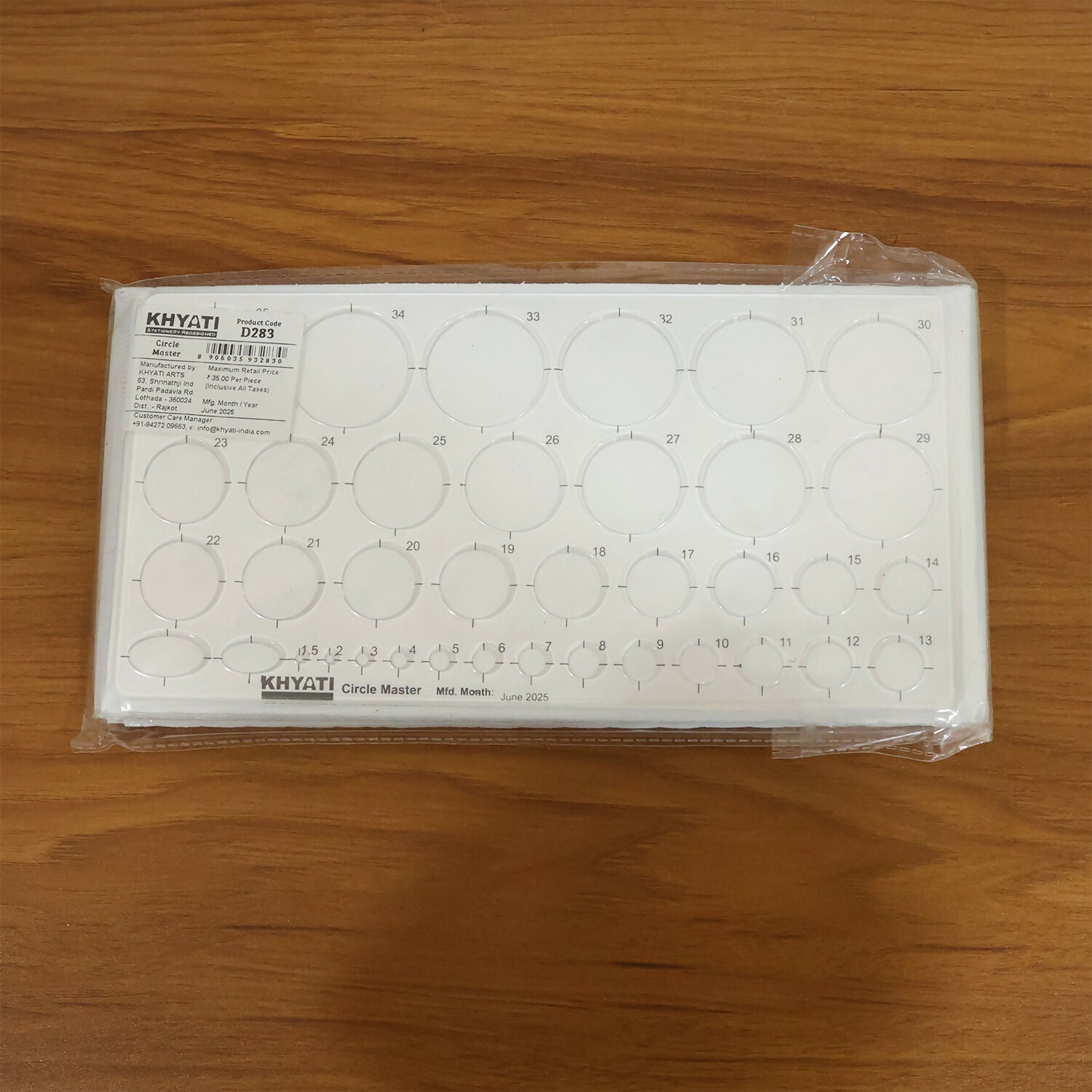 Plastic Circle Master Drawing Template & Multiple Circle Sizes for Drafting (Pack of 10)