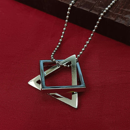 Square And Triangle Chain Pendant For Men
