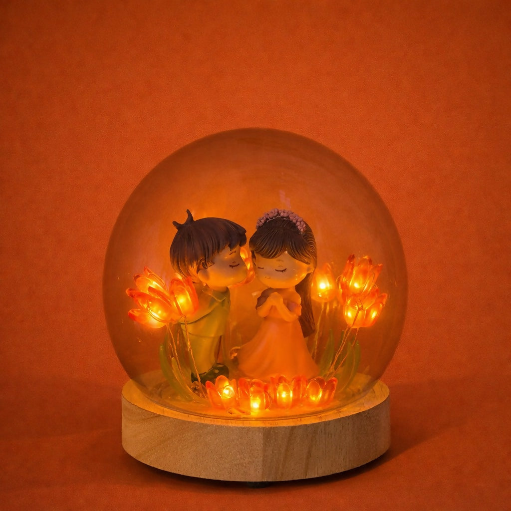 Romantic Couple Dome Lamp for Bedroom, Table & Gift Decor