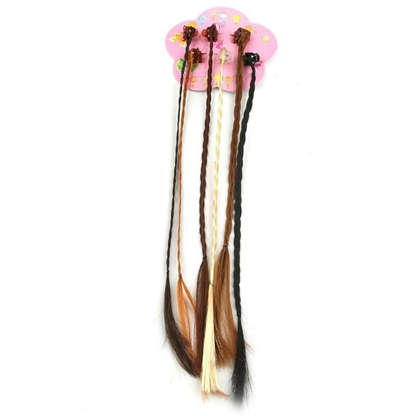 Clip-On Hair Braid Extensions for Girls | Natural Look Styling Accessories Pack of 6