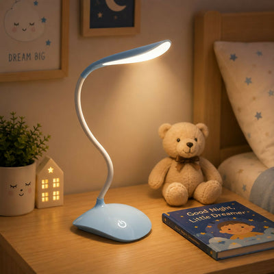 LED Study Lamp with 3 Brightness Modes, Touch Control & Flexible Neck (Color may vary, 1 PC)