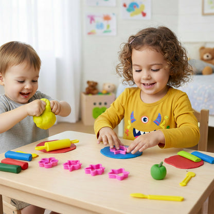 Frisky Dough Creative Clay Play Set with 10 Colours & Shape Cutters