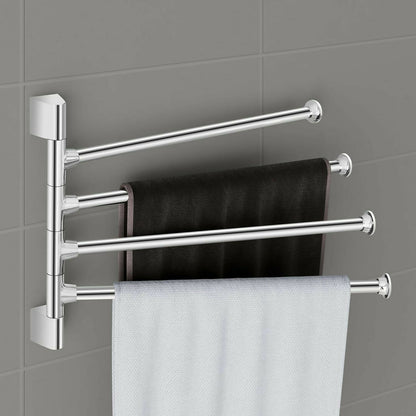 Premium Glossy Stainless Steel Wall Mounted 4 Rod Towel Holder Rack