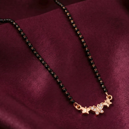 Butterfly Style Elegant Mangalsutra Necklace with Stone Work