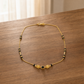 Gold Plated Black Beads Mangalsutra Necklace with Elegant Square Beaded Design for Women