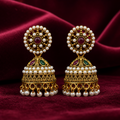 Elegant Traditional Pearl & Stone Embellished Jhumkas