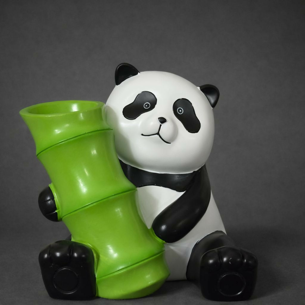 Panda Pen Holder with Bamboo Design Cute Desk Organizer for Kids & Study Table
