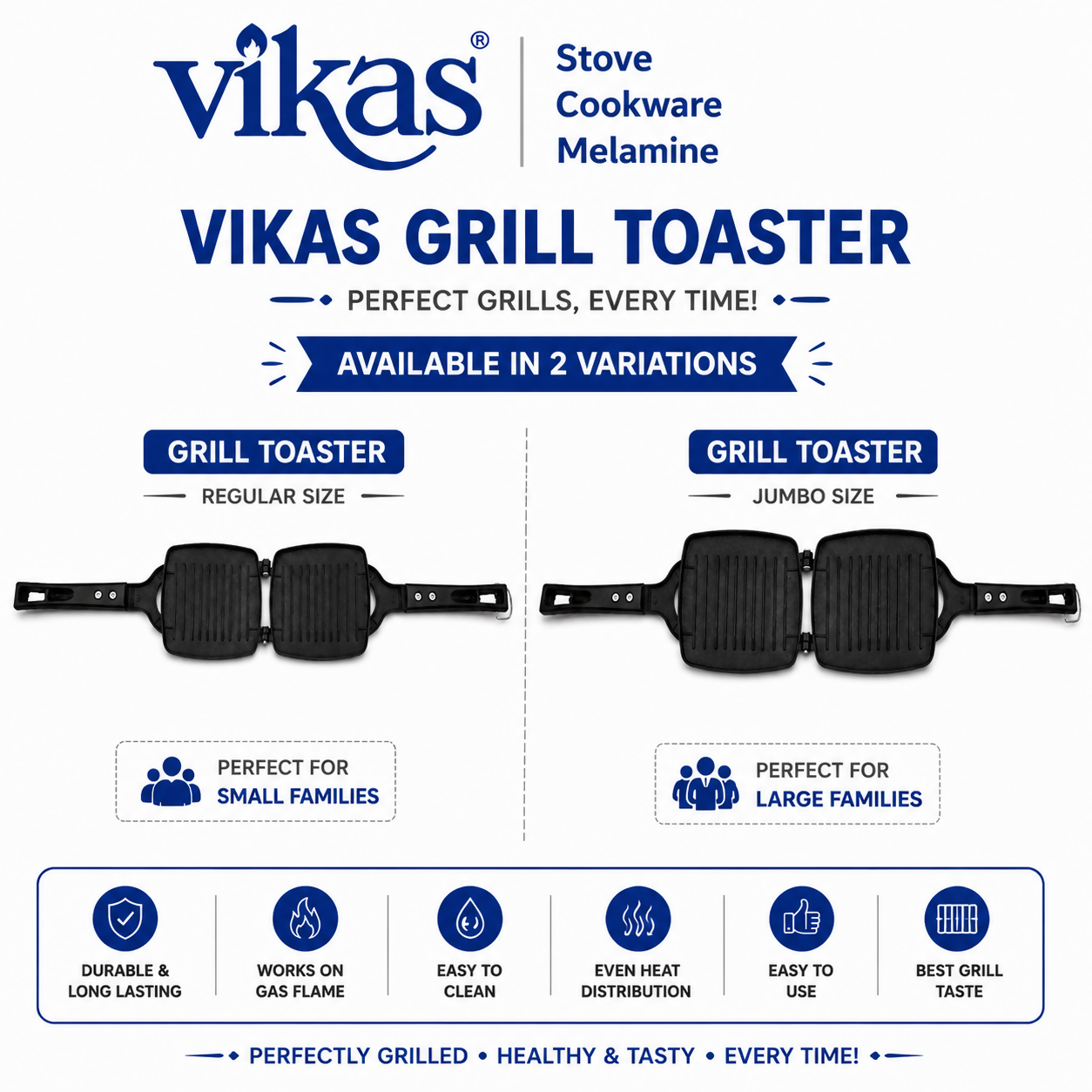 Durable construction of the Vikas stove top toaster with heavy-duty build