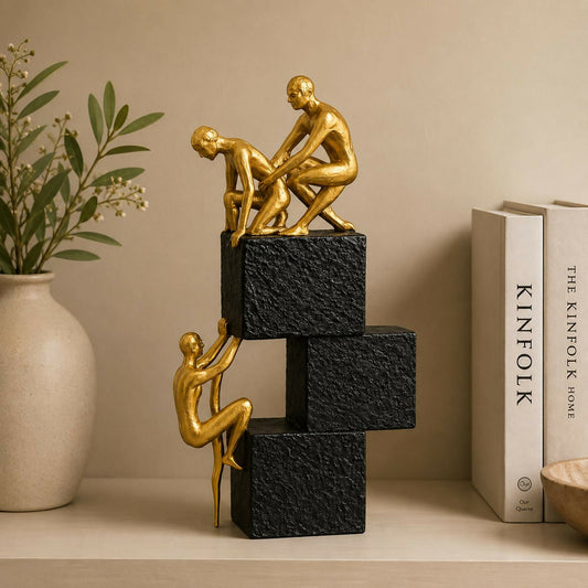 Modern abstract climbing human sculpture for home and office decor