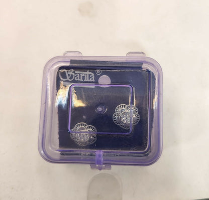 Silver-Plated AD Flower Stud Earrings for women and girls