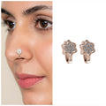 Non-Piercing Nose Ring Set – Floral Clip-On Nose Cuffs in Gold & Silver