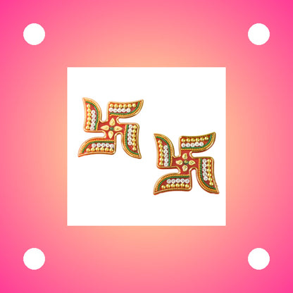 Swastik Decorative Sticker – Traditional Acrylic Pooja Décor Set