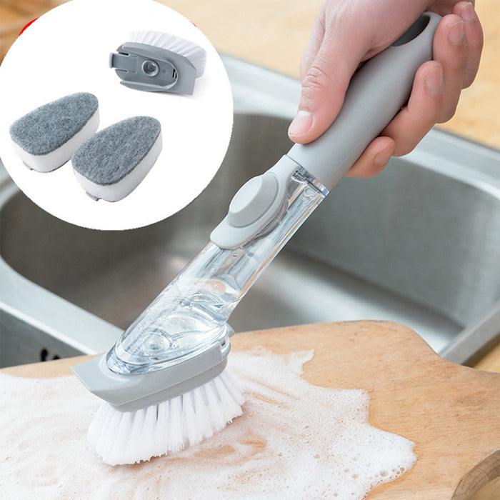1 pc pan brush Liquid pressed kitchen brush Household decontamination scrubber  pan cleaning brush steel ball