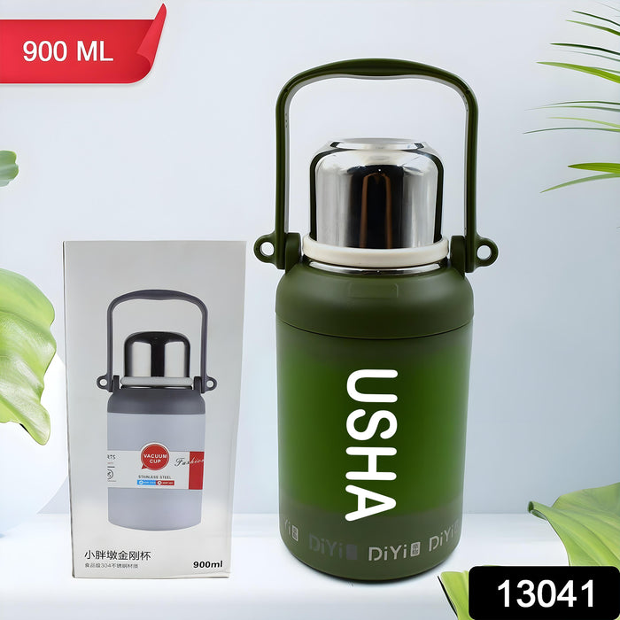 Customize Stainless Steel Vacuum Insulated Water Bottle / Cup | Leak Proof Flask for Tea Coffee | Reusable Water Bottle with Hanging Strap | Bottle for Hot & Cold Drinks Wide Mouth Water Flask (900 ML / Mix Color)