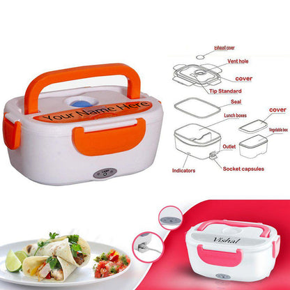 Compact electric food warmer box, ideal for lunch