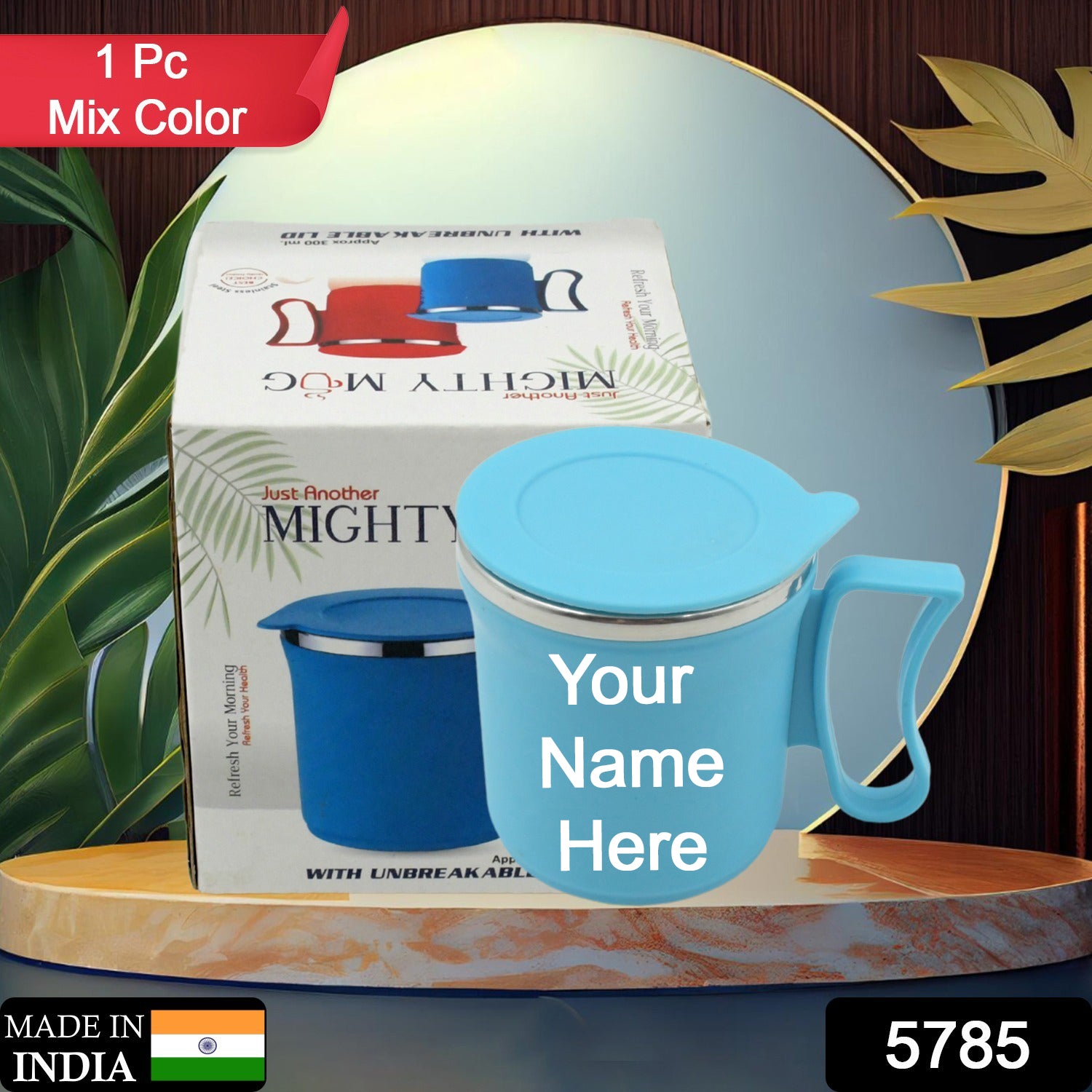 Customize 300ml Stainless Steel Mug: Insulated, Leakproof Lid, Hot/Cold (Mix Color)