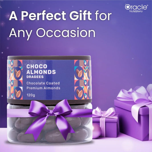 Oracle Nuts & Berry Choco Almonds Dragees – Chocolate Coated Premium Almonds (120gm)