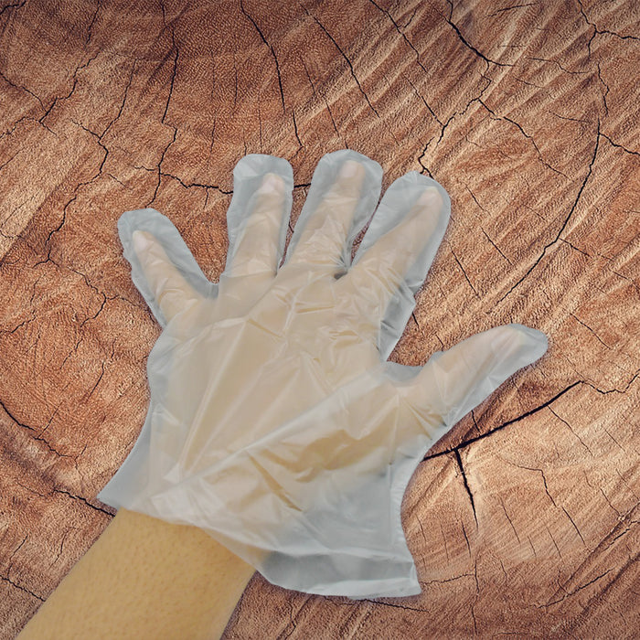 Large Disposable Gloves (100 Pcs): Clear Plastic, Multipurpose