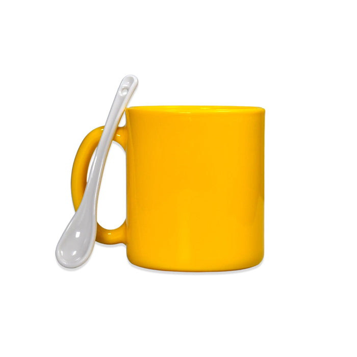 Coffee Mug With Spoon Ceramic Mugs to Gift your Best Friend, Tea Mugs Coffee Mugs Microwave Safe. (Mix Colors / With Color Box)
