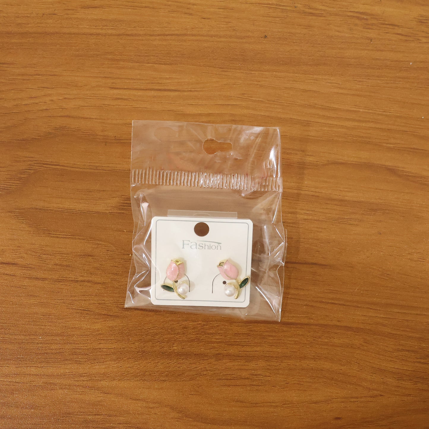 Luxury Pink Tulip Pearl Stud Earrings for Women & Girls – Gold Plated Floral Designer Earrings