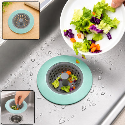 Round Silicone Sink Strainer Drain Basket Filter for Kitchen (1 Pc)