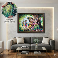 Premium Crystal Bubble Wall Frame – Bal Radha Krishna Divine Art Decorative Spiritual Frame for Home & Gifting (14x20 Inch, Mix Deign))