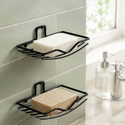 Wall Mount Soap Rack – 2-Piece Bathroom Organizer | VelvetBubbles