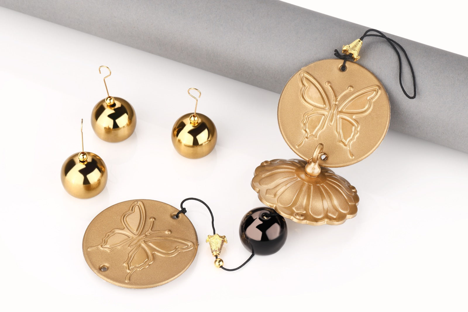 Decorative Metal Butterfly Wind Chime for Home & Balcony Decor – Golden and Black Finish