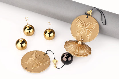 Decorative Metal Butterfly Wind Chime for Home & Balcony Decor – Golden and Black Finish