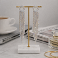 Long Earrings – Elegant Crystal Tassel Statement Design