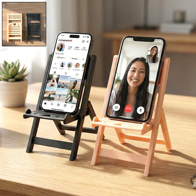 Mini Chair Mobile Phone Stand – Foldable & Portable Holder